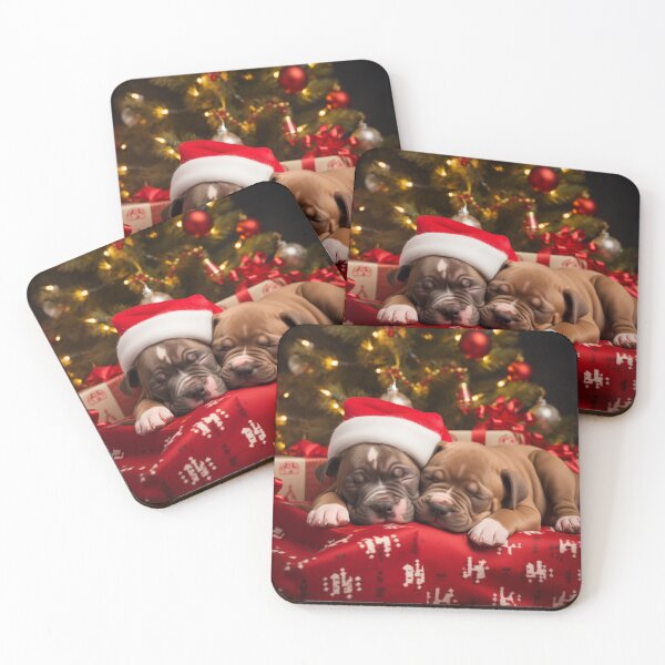 Item preview, Christmas American Staffordshire Terrier Puppies designed and sold by Samuelsboro.