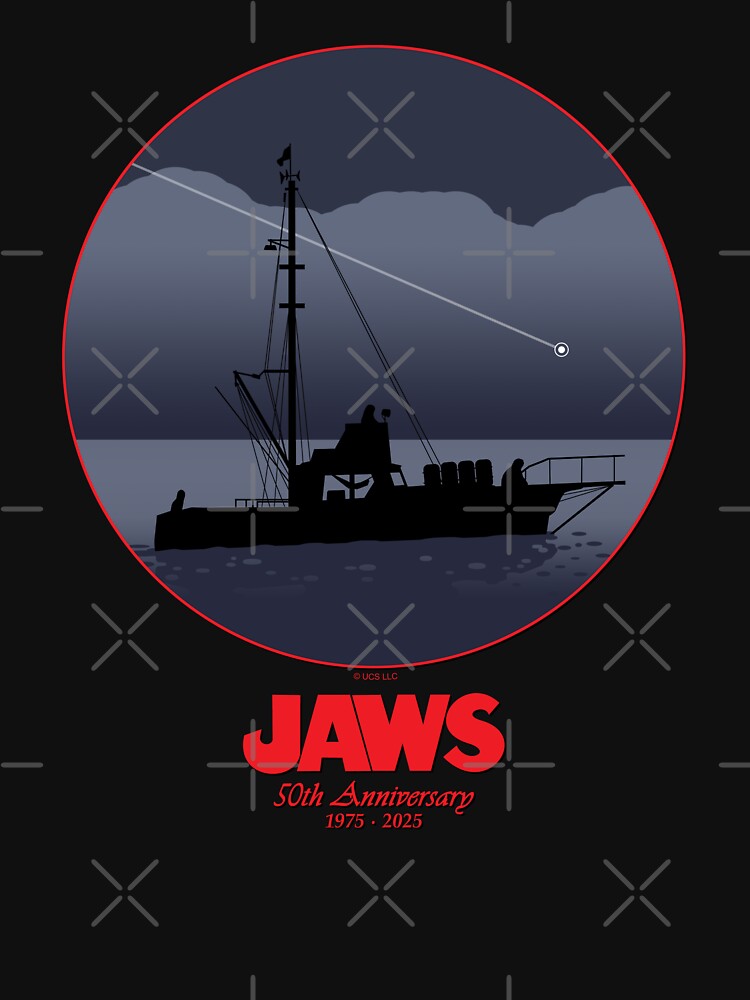 Thumbnail 7 of 7, Classic T-Shirt, Jaws 50th Anniversary - Shooting Star (Red Variant) designed and sold by GloopTrekker.