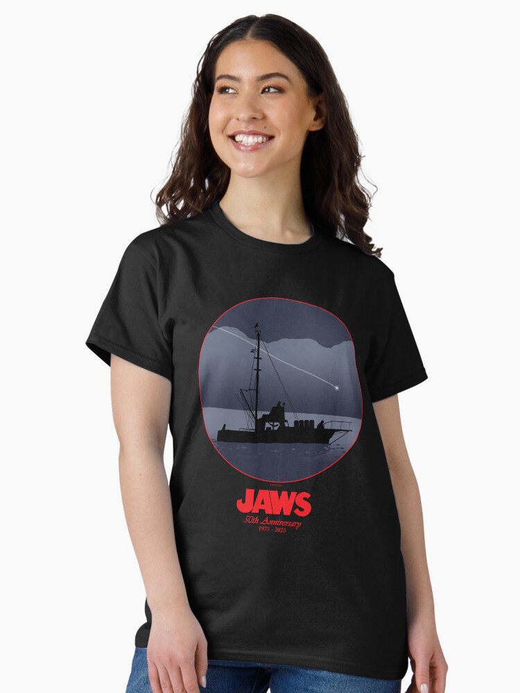 Thumbnail 1 of 7, Classic T-Shirt, Jaws 50th Anniversary - Shooting Star (Red Variant) designed and sold by GloopTrekker.