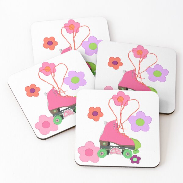 Item preview, pink floral roller skate designed and sold by Sophia U.