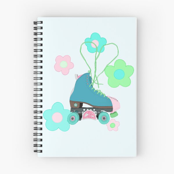 Item preview, teal floral roller skate designed and sold by Sophia U.