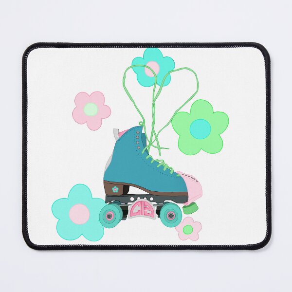 Item preview, teal floral roller skate designed and sold by Sophia U.