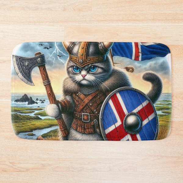 Item preview, Iceland Viking Cat Defender of Norse Shores designed and sold by HolidayT-Shirts.