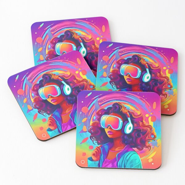 Item preview, Vibrant Virtual Reality Woman designed and sold by Health And Fitness Posts e-Store.