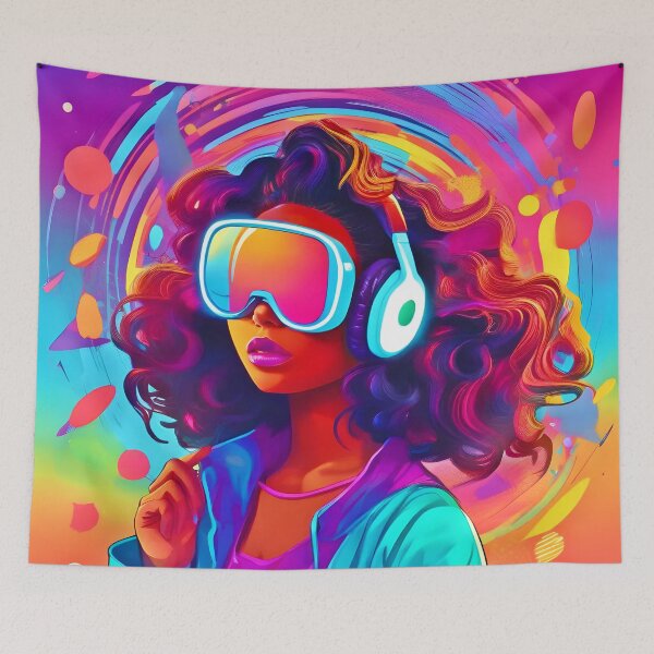 Item preview, Vibrant Virtual Reality Woman designed and sold by Health And Fitness Posts e-Store.