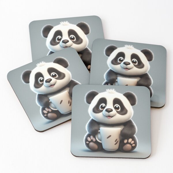 Item preview, Cute Sleepy Panda Holding Coffee Cartoon Vector Icon designed and sold by hjian8219.