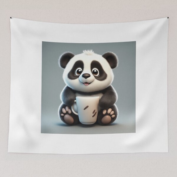 Item preview, Cute Sleepy Panda Holding Coffee Cartoon Vector Icon designed and sold by hjian8219.