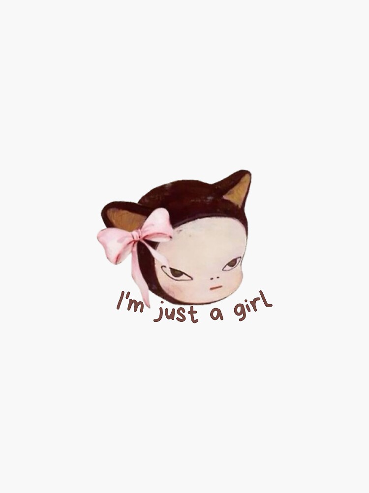 Thumbnail 3 of 3, Sticker, Yoshitomo nara I'm just a girl super girly quote designed and sold by FRDbox.