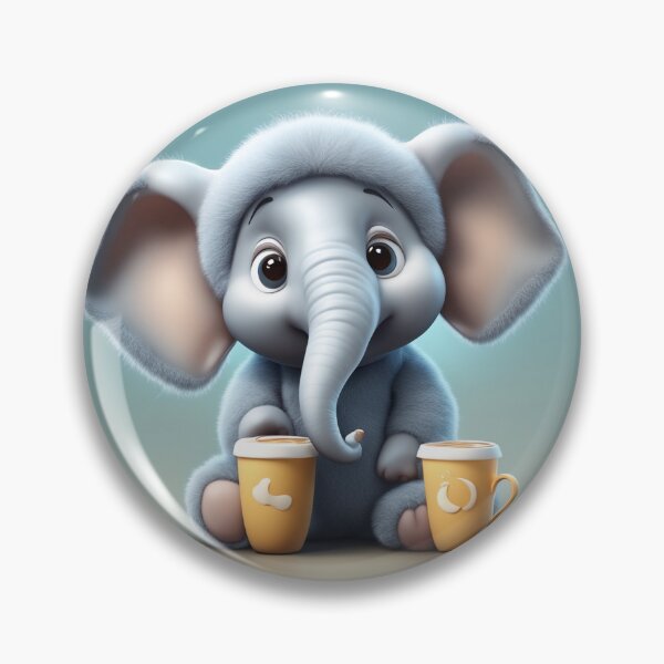 Item preview, Cute Sleepy Elephant Holding Coffee Cartoon Vector Icon designed and sold by hjian8219.