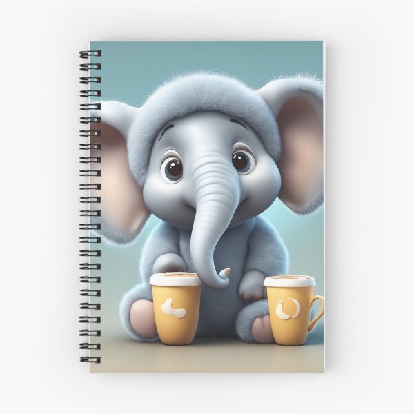 Item preview, Cute Sleepy Elephant Holding Coffee Cartoon Vector Icon designed and sold by hjian8219.