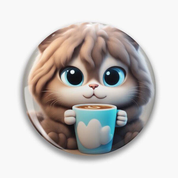 Item preview,  Cute Sleepy Cat Holding Coffee Cartoon Vector Icon designed and sold by hjian8219.