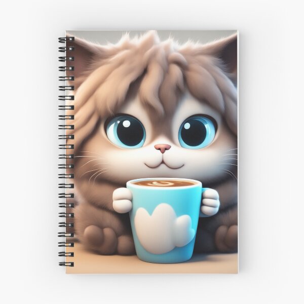 Item preview,  Cute Sleepy Cat Holding Coffee Cartoon Vector Icon designed and sold by hjian8219.