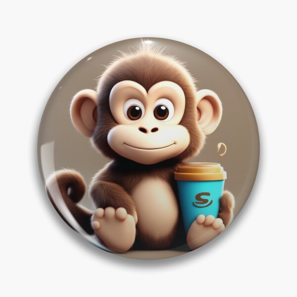 Item preview,  Cute Sleepy Monkey Holding Coffee Cartoon Vector Icon designed and sold by hjian8219.