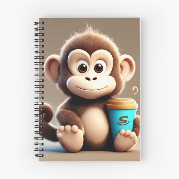 Item preview,  Cute Sleepy Monkey Holding Coffee Cartoon Vector Icon designed and sold by hjian8219.