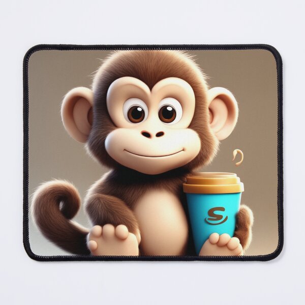 Item preview,  Cute Sleepy Monkey Holding Coffee Cartoon Vector Icon designed and sold by hjian8219.