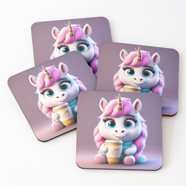 Item preview, Cute Sleepy Unicorn Holding Coffee Cartoon Vector Icon designed and sold by hjian8219.