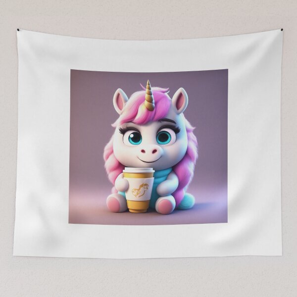 Item preview, Cute Sleepy Unicorn Holding Coffee Cartoon Vector Icon designed and sold by hjian8219.