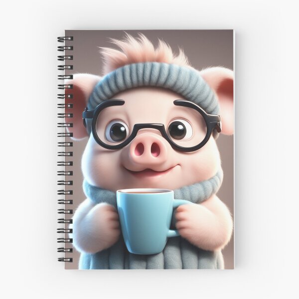 Item preview, Cute Sleepy Pig Holding Coffee Cartoon Vector Icon designed and sold by hjian8219.