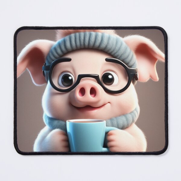 Item preview, Cute Sleepy Pig Holding Coffee Cartoon Vector Icon designed and sold by hjian8219.