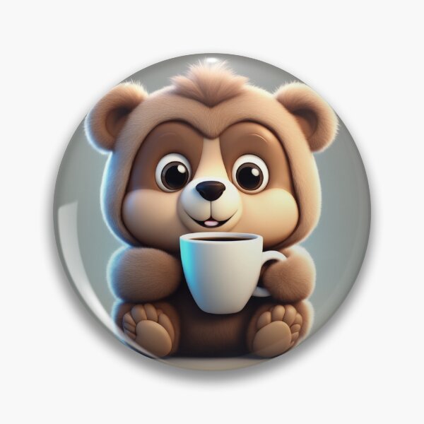Item preview, Cute Sleepy Bear Holding Coffee Cartoon Vector Icon designed and sold by hjian8219.