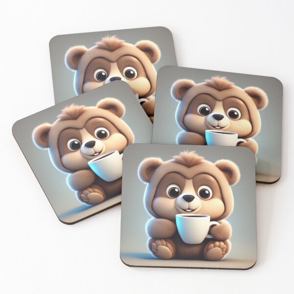 Item preview, Cute Sleepy Bear Holding Coffee Cartoon Vector Icon designed and sold by hjian8219.