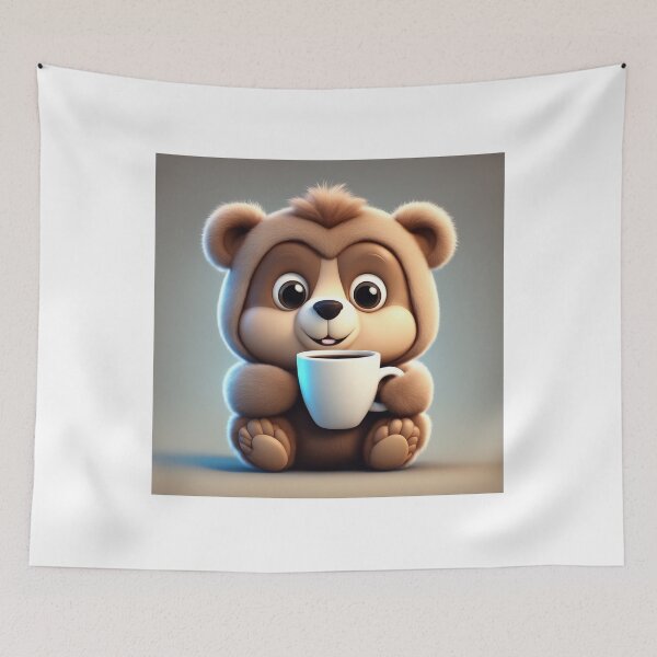 Item preview, Cute Sleepy Bear Holding Coffee Cartoon Vector Icon designed and sold by hjian8219.