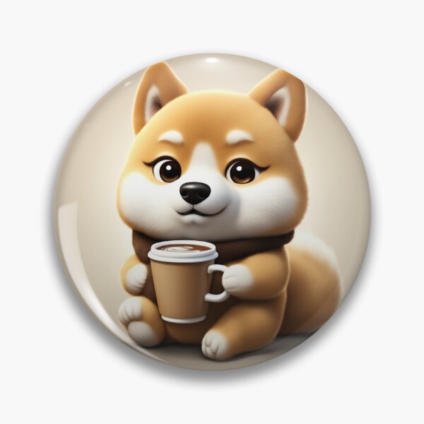 Item preview, Cute Sleepy Shiba Inu Dog Holding Coffee Cartoon Vector Icon designed and sold by hjian8219.