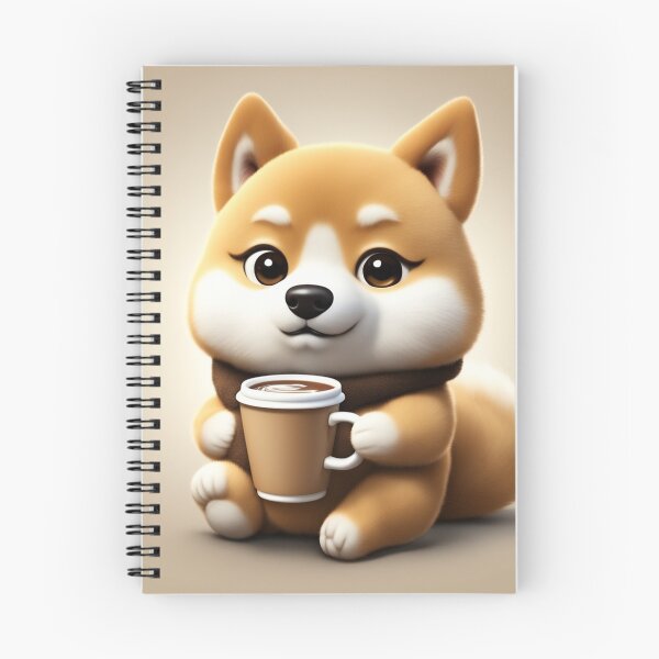 Item preview, Cute Sleepy Shiba Inu Dog Holding Coffee Cartoon Vector Icon designed and sold by hjian8219.