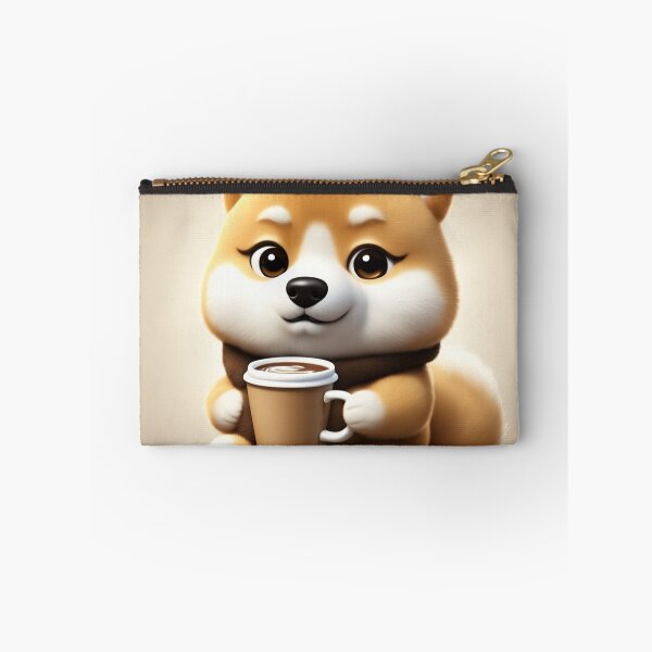 Item preview, Cute Sleepy Shiba Inu Dog Holding Coffee Cartoon Vector Icon designed and sold by hjian8219.