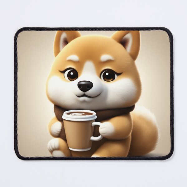 Item preview, Cute Sleepy Shiba Inu Dog Holding Coffee Cartoon Vector Icon designed and sold by hjian8219.