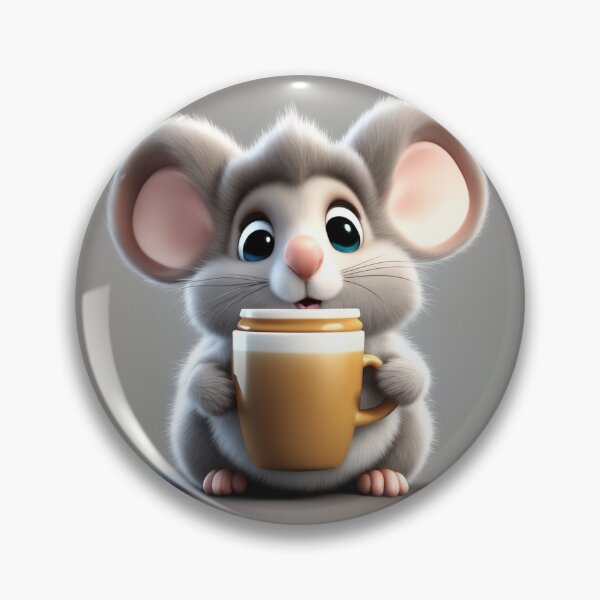 Item preview,  Cute Sleepy Mouse Holding Coffee Cartoon Vector Icon designed and sold by hjian8219.