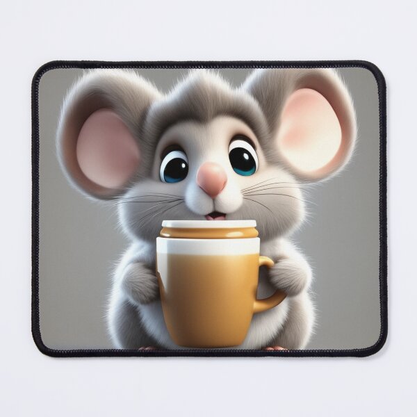 Item preview, Cute Sleepy Mouse Holding Coffee Cartoon Vector Icon designed and sold by hjian8219.