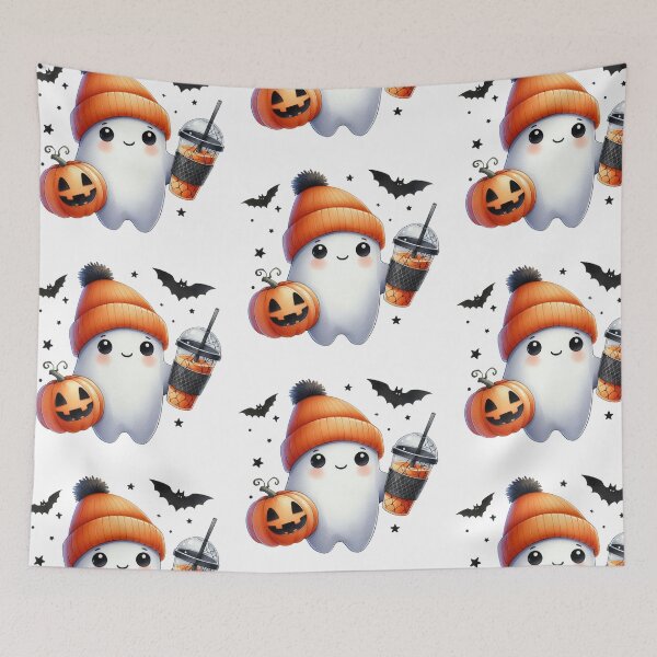 Item preview, Cute Halloween Ghost With Iced Coffee designed and sold by FocusPocus.