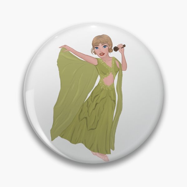 Item preview, Eras Tour Folklore green dress OG space buns designed and sold by craftthopper.