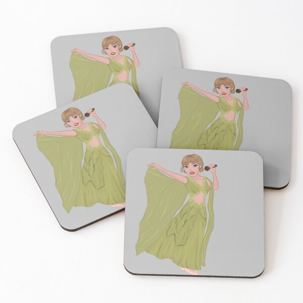 Item preview, Eras Tour Folklore green dress OG space buns designed and sold by craftthopper.