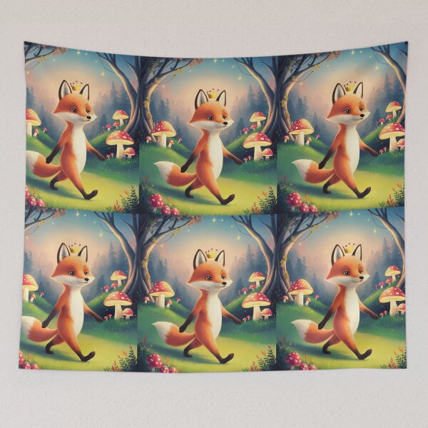 Item preview, Whimsical Fox. Fantasy cute fox, magical forest, enchanting woodland, vintage fox designed and sold by FoxVibes.