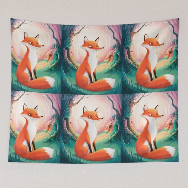 Item preview, Whimsical Fox. Fantasy cute fox, magical forest, enchanting woodland, vintage fox designed and sold by FoxVibes.