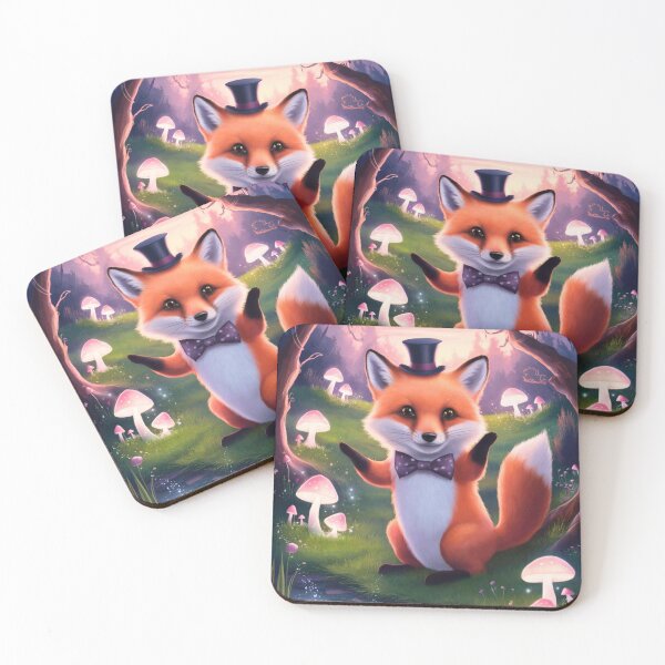 Item preview, Whimsical Fox. Fantasy cute fox, magical forest, enchanting woodland, vintage fox designed and sold by FoxVibes.