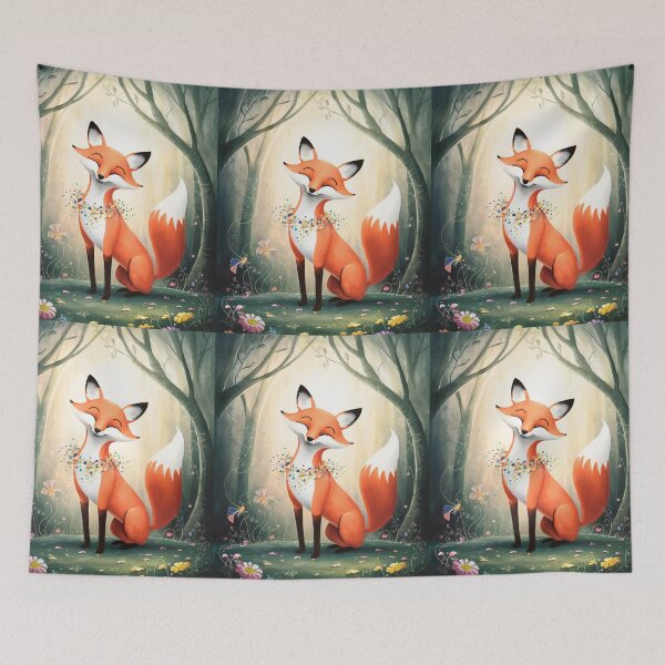 Item preview, Whimsical Fox. Fantasy cute fox, magical forest, enchanting woodland, vintage fox designed and sold by FoxVibes.