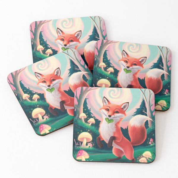 Item preview, Whimsical Fox. Fantasy cute fox, magical forest, enchanting woodland, vintage fox designed and sold by FoxVibes.