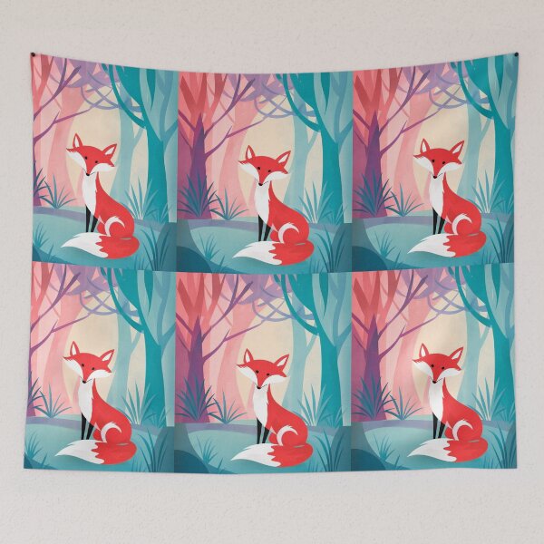 Item preview, Whimsical Fox. Fantasy cute fox, magical forest, enchanting woodland, vintage fox designed and sold by FoxVibes.