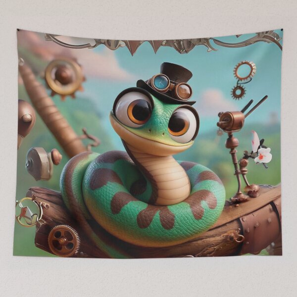 Item preview, Steampunk Antiguan Racer Snake designed and sold by Sillytoe.