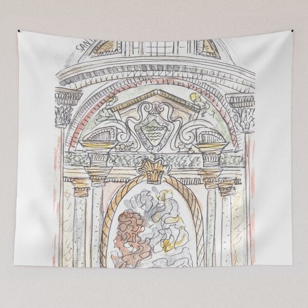 Item preview, Santa Maria Basilica Watercolor Illustration designed and sold by kriti130.