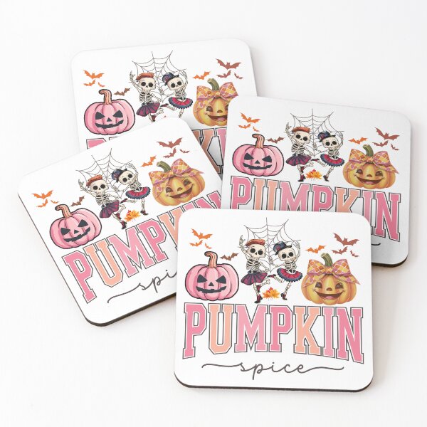 Item preview, Pumpkin Spice With Cute Skeleton Besties Dancing Colorful Halloween Design designed and sold by Raise2Shine.