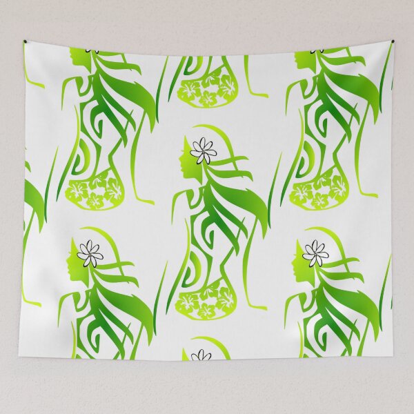 Item preview, VIRGO - Zodiac (lime green - Polynesian style) designed and sold by Nesian-Tahiti.