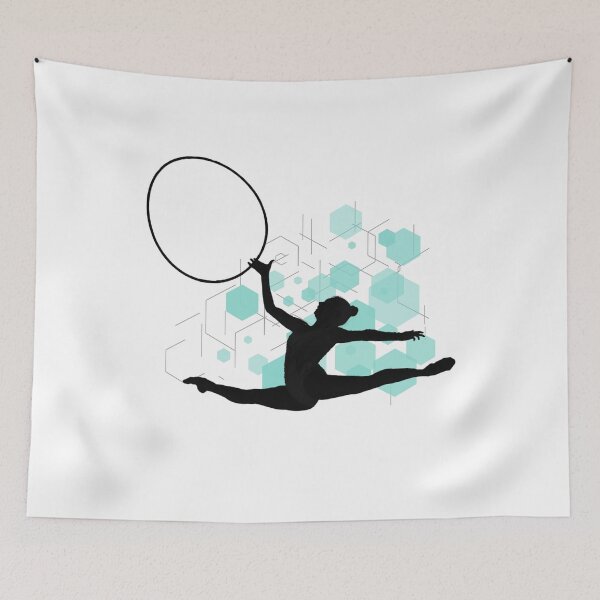 Item preview, Rhythmic Gymnastics Leap with Hoop Teal designed and sold by DSurwill.