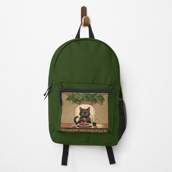 Item preview, POWER BY CHICKEN BLACK CAT ILLUSTRATION designed and sold by La Loca.