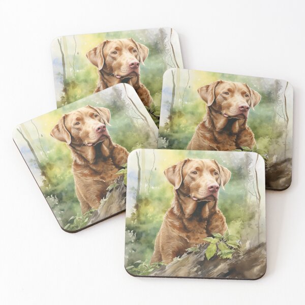 Item preview, Watercolor Portrait of Chesapeake Bay Retriever in the Woods designed and sold by Samuelsboro.