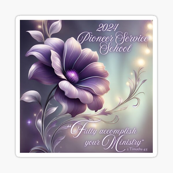 JW Pioneer Service School 2024- Purple & Gray floral Gifts Sticker