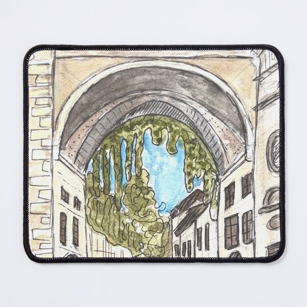 Item preview, Campo Di Fiori Arch Way Watercolor Illustration  designed and sold by kriti130.